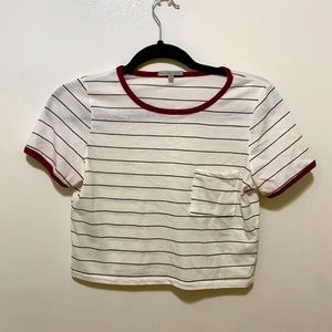 White&Black stripes Charlotte Russe crop top. Med
